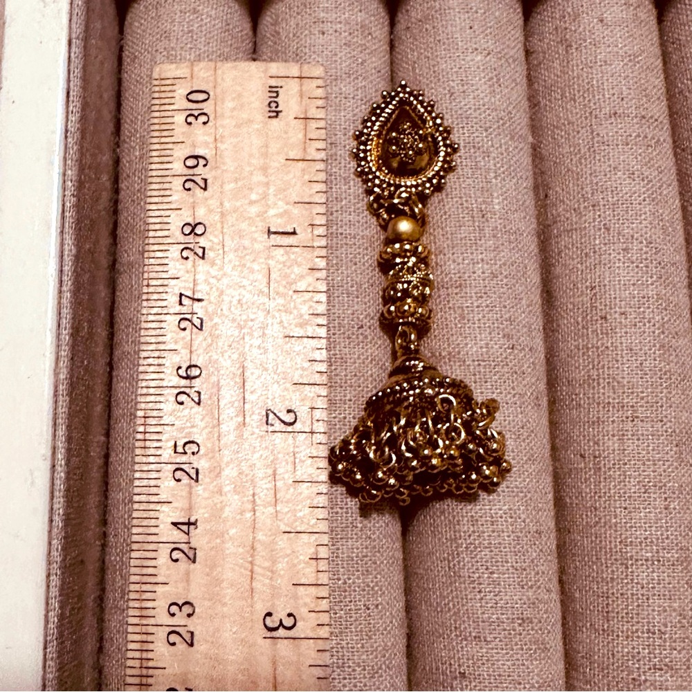 The Museum Company | Earrings | Indian Inspired Brass Earrings in Gold - Picture 3 of 5